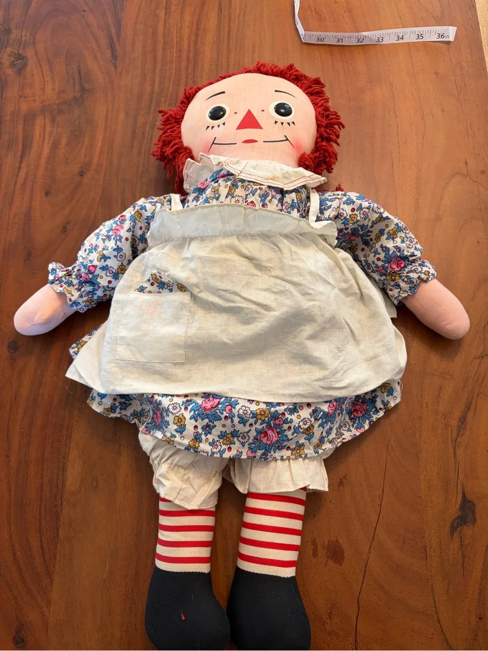 Raggedy Ann 32 inches with RARE pocket square 1960´s knickerbocker doll